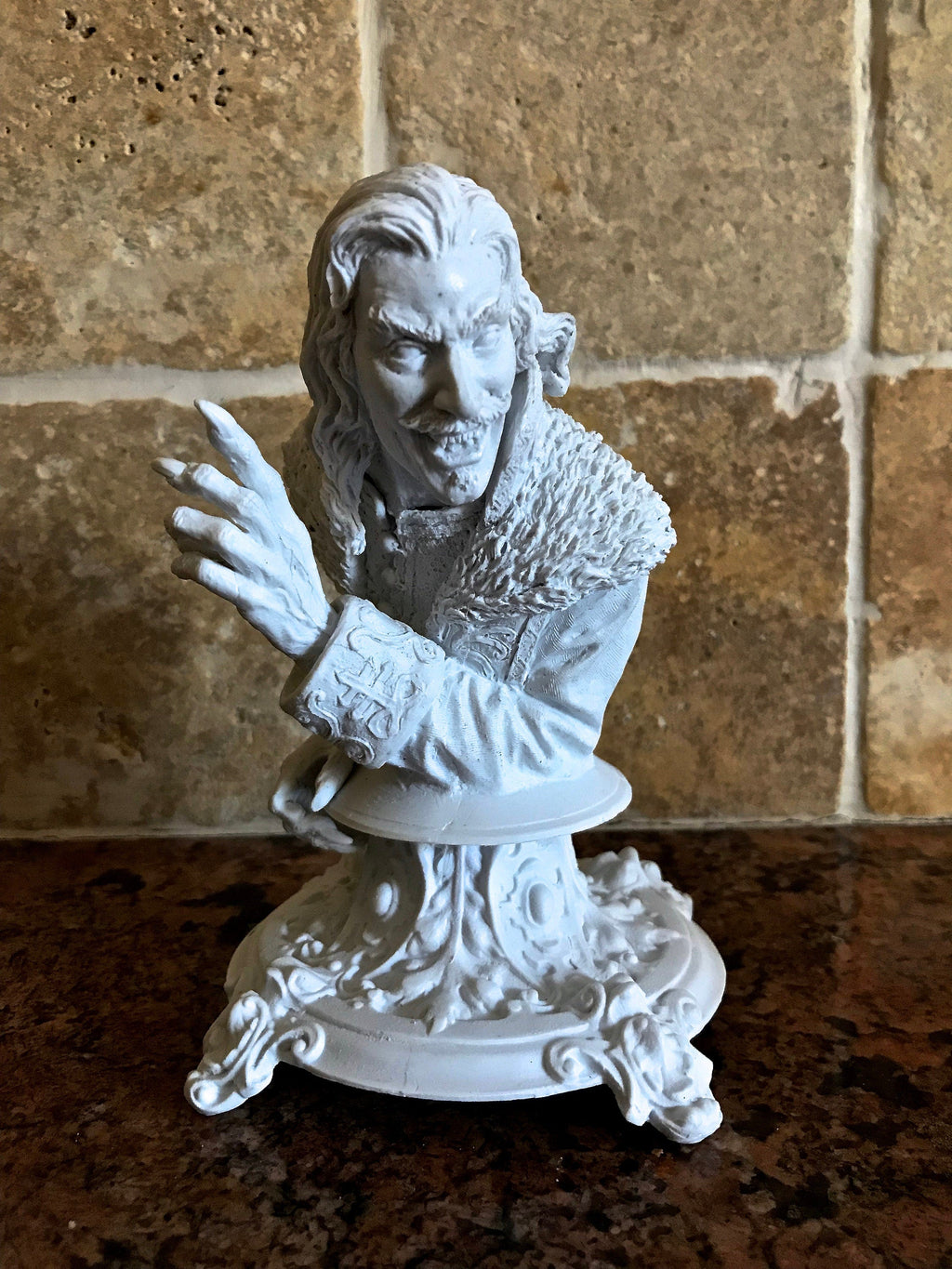 Dracula: Vlad the Impaler Bust | Legendary Vampire Figurine | Victorian Gothic Undead Creature | Dark Art Gift and Spooky Home Decor
