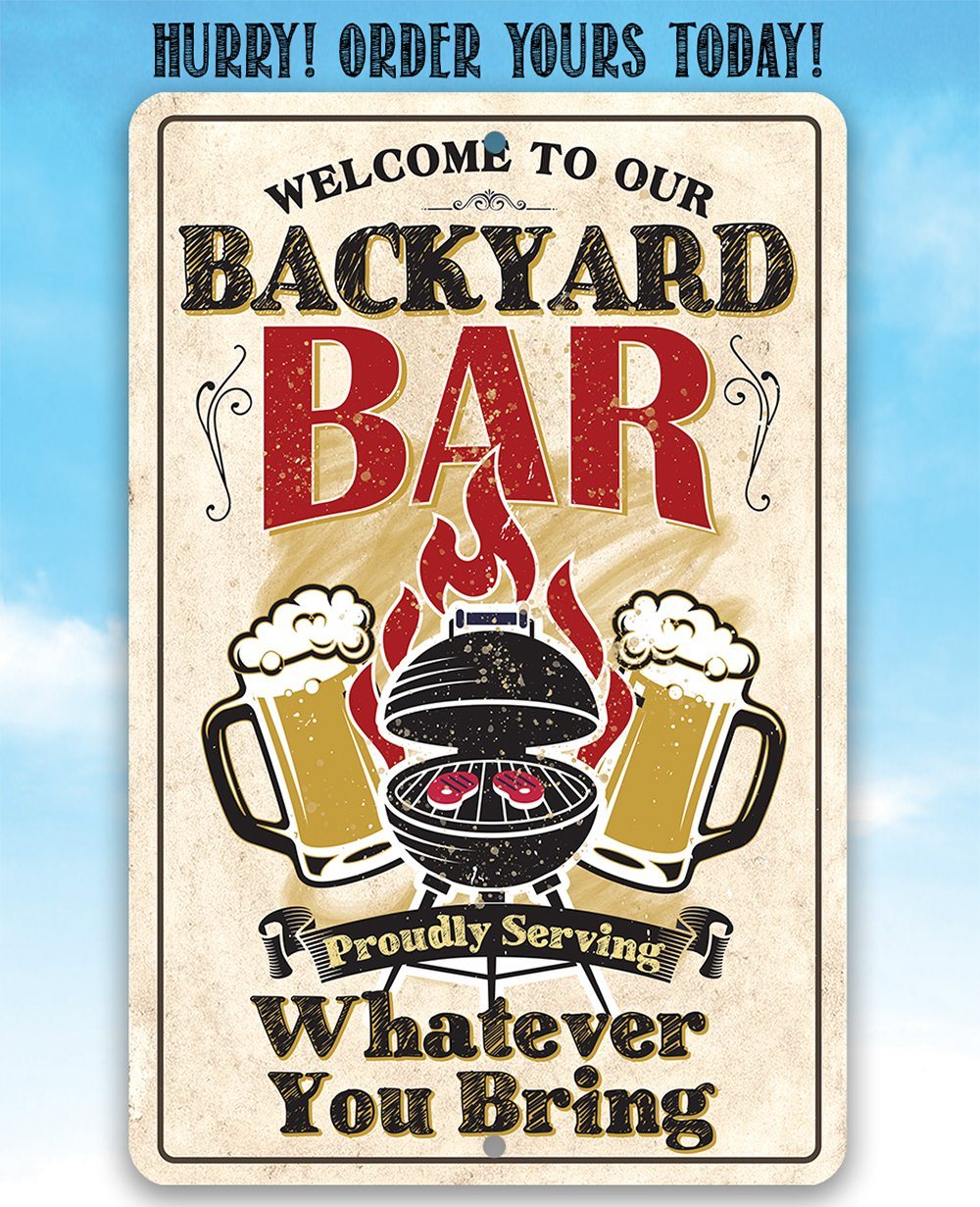 Backyard Bar - Metal Sign