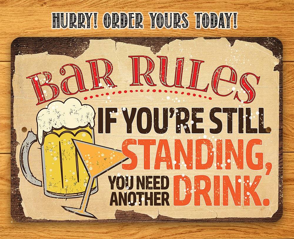 Bar Rules - Metal Sign