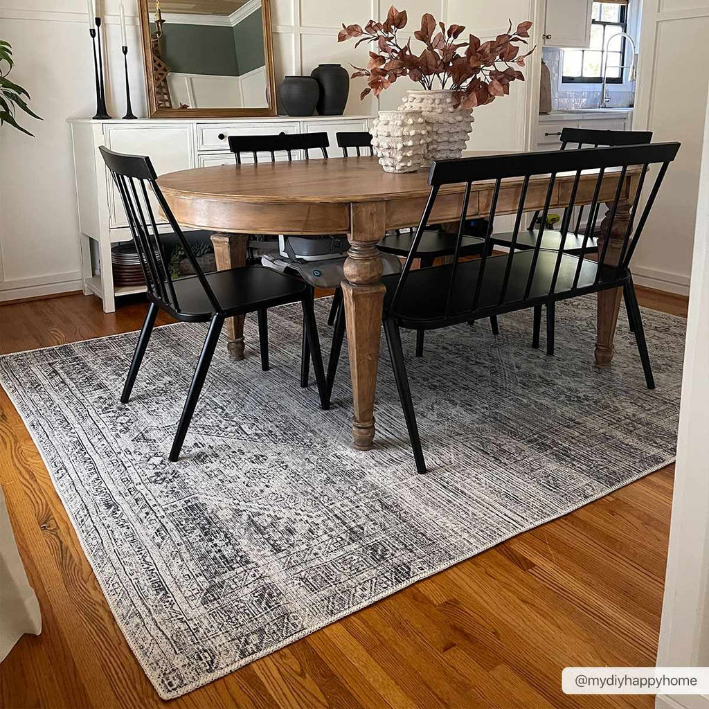 Barny Gray Blue Washable Rug - Clearance