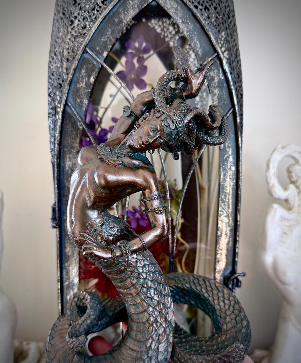 Medusa Statue, Hand Painted Resin Sculpture |. Mythological Creature Figurine | Myths and Legends Character Statue | Fantasy Art Lover Gift
