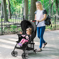 Toddler Travel Stroller for Airplane with Canopy and Adjustable Backrest-Black