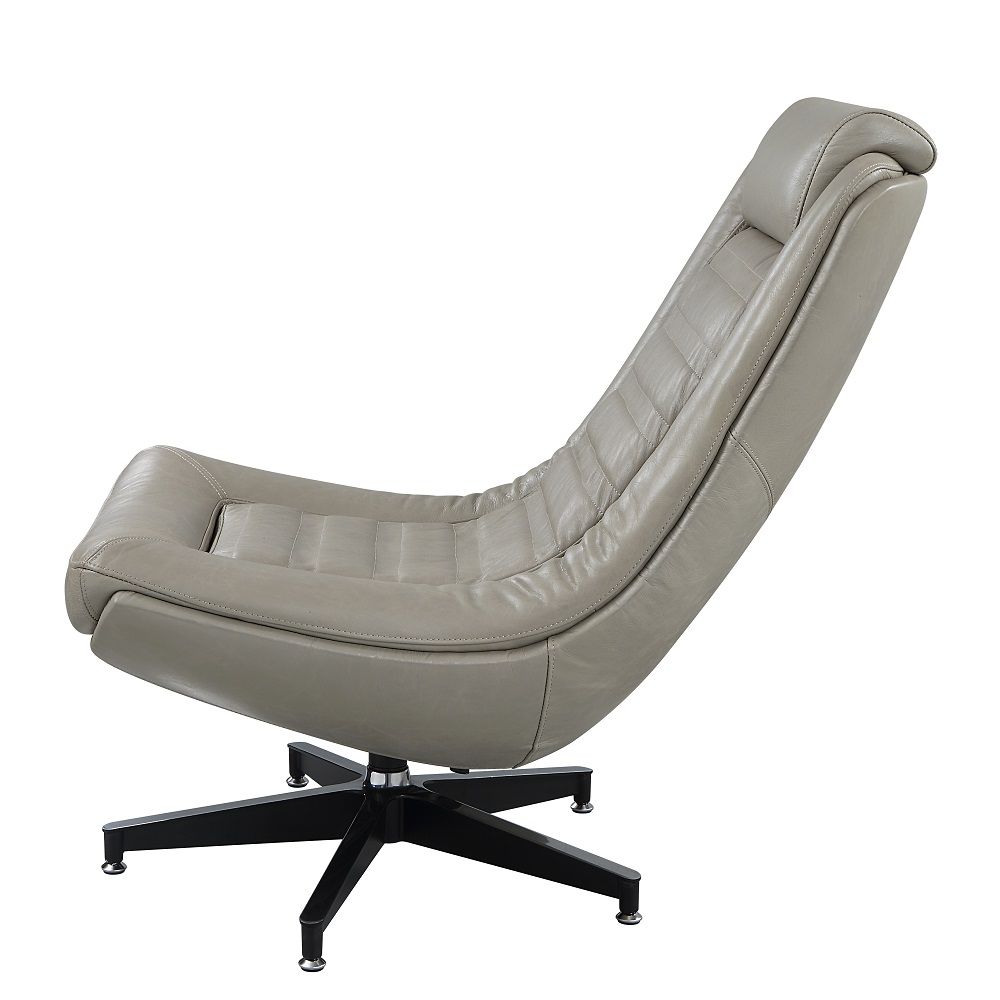 Piran - Accent Chair With Swivel - Twilight Top Grain Leather