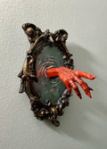 Spectral Hand Wall Plaque, Blood Red Resin Sculpture | Victorian Gothic Haunted Wall Art |Ghost Hand Gift for Halloween, Spooky Home Decor