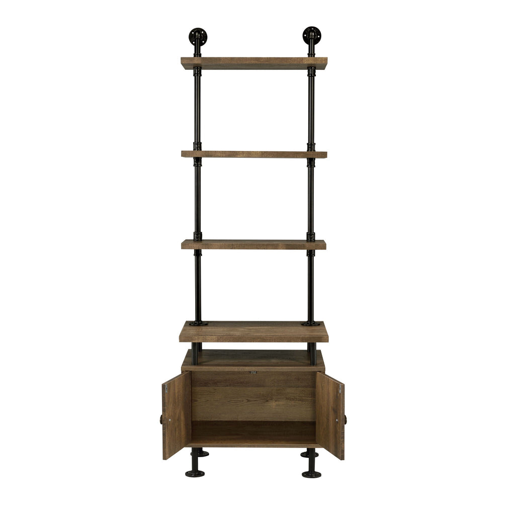 Ensata II - TV Stand Side Pier - Rustic Oak & Black