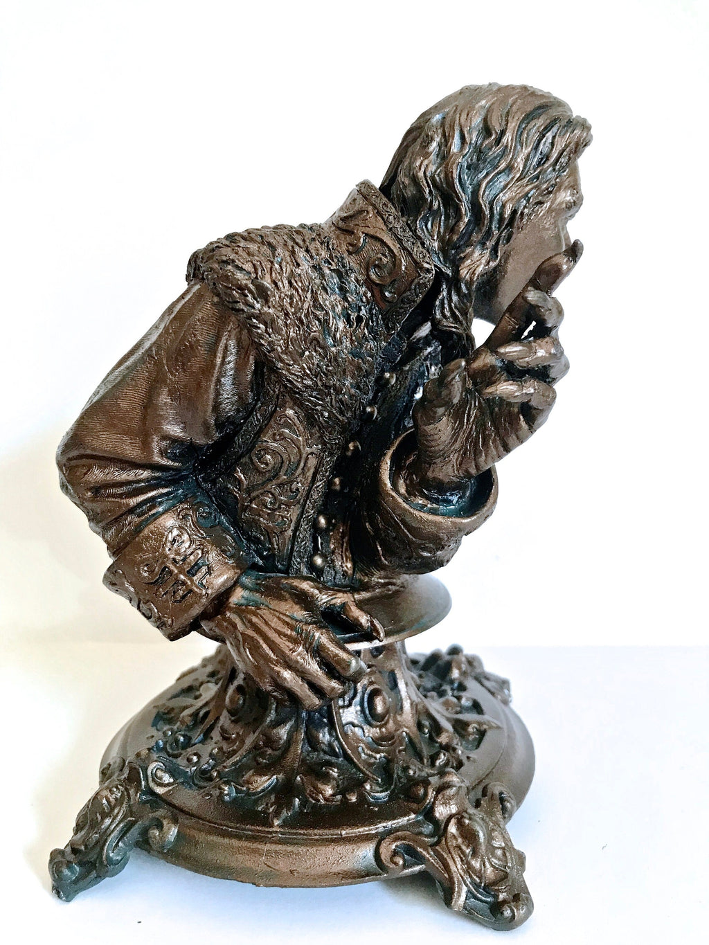Dracula: Vlad the Impaler Bust | Legendary Vampire Figurine | Victorian Gothic Undead Creature | Dark Art Gift and Spooky Home Decor