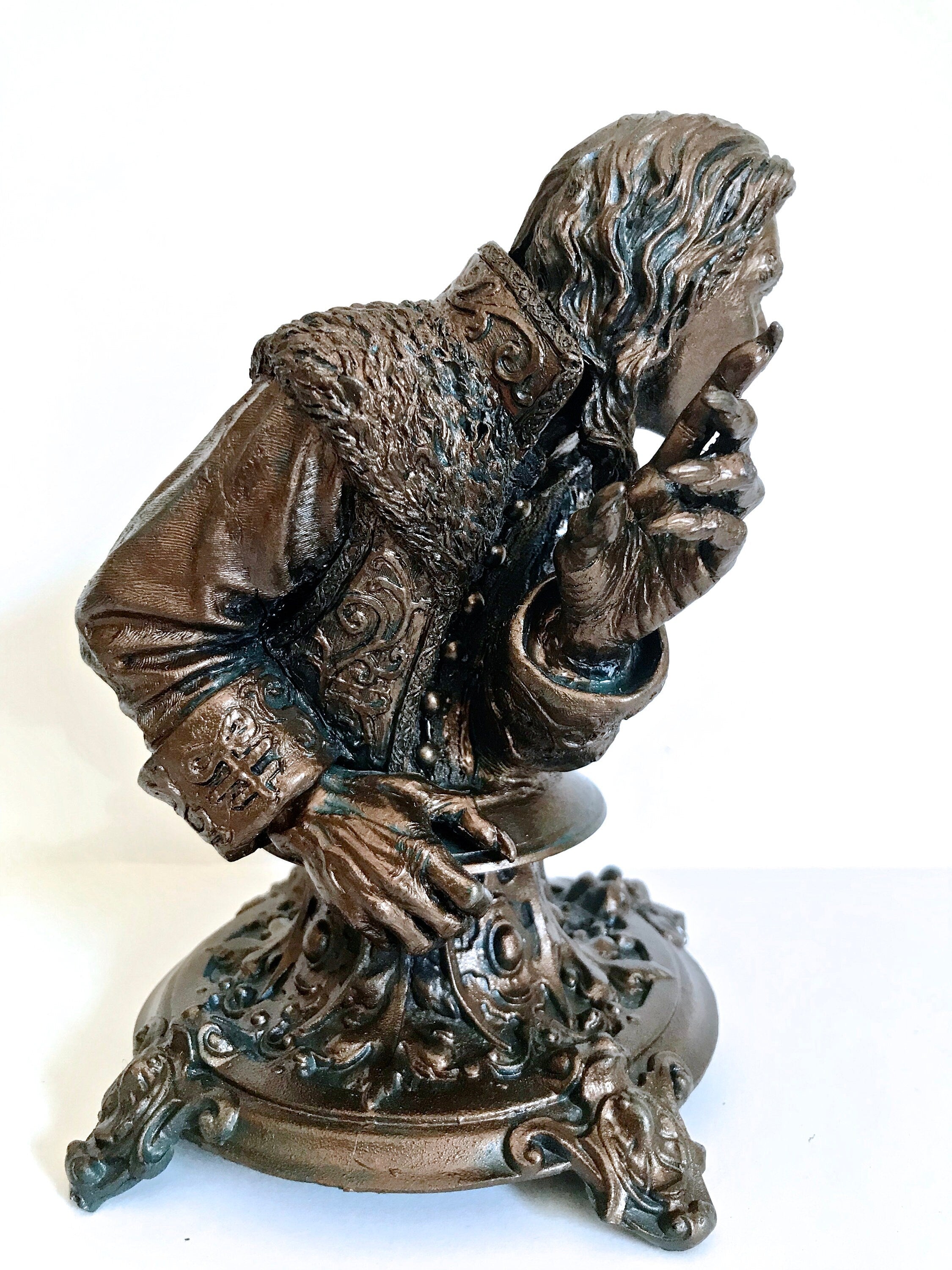 Dracula: Vlad the Impaler Bust | Legendary Vampire Figurine | Victorian Gothic Undead Creature | Dark Art Gift and Spooky Home Decor