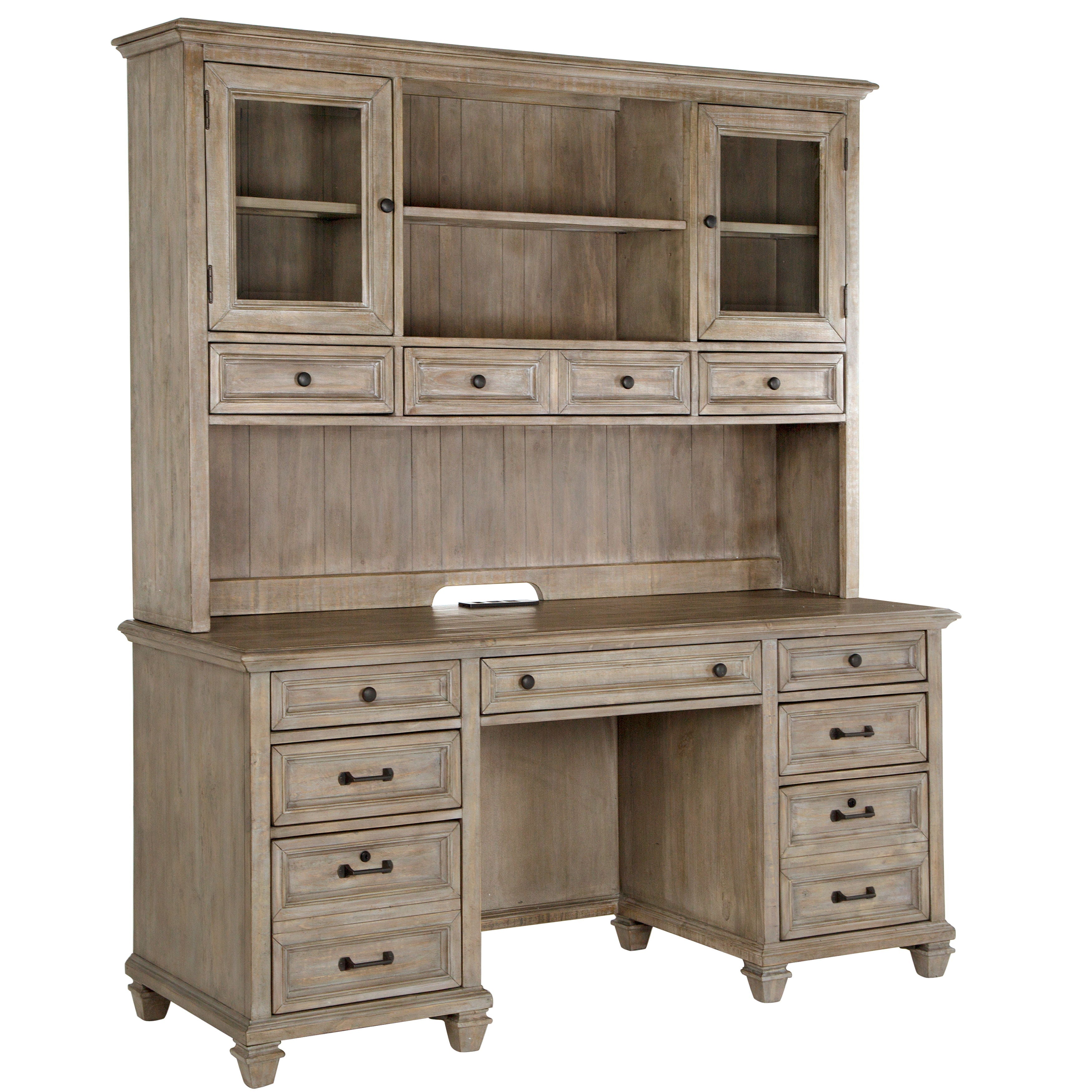 Lancaster - Credenza With Hutch - Dove Tail Gray