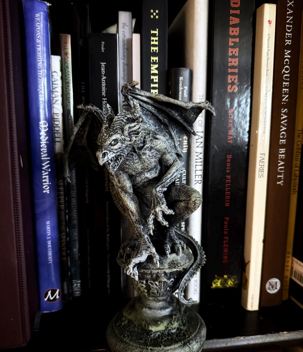 Gargoyle Statue, Hand Painted Resin | Legendary Medieval Monster Figurine | Demon Gargoyle Statue for Fantasy Art lover and Gamer Decor