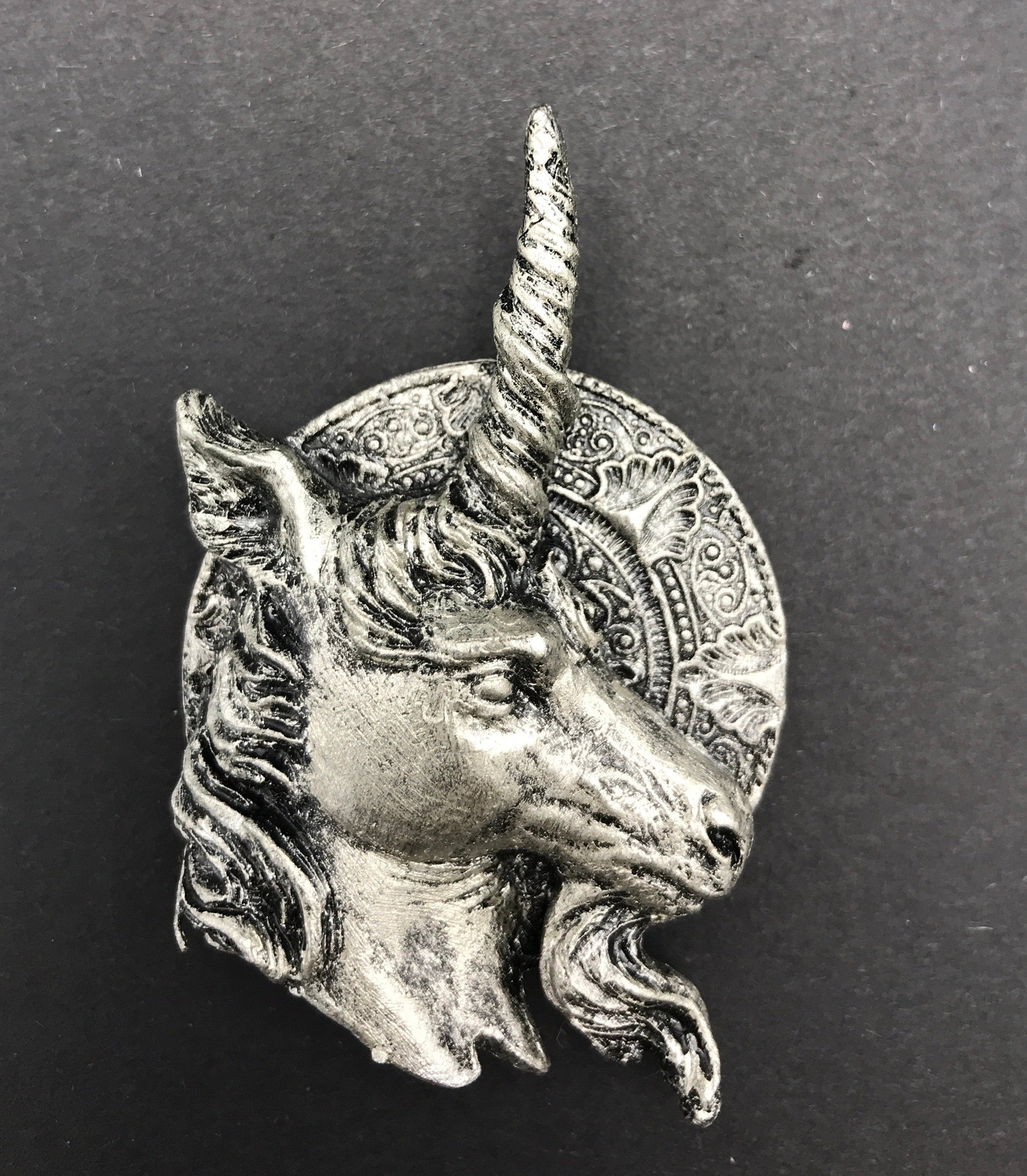 Unicorn Magnet, Hand Painted Resin Sculpture | Mythic Fantasy Decor | Legendary Unicorn Magnet for Fantasy and Gothic Decor
