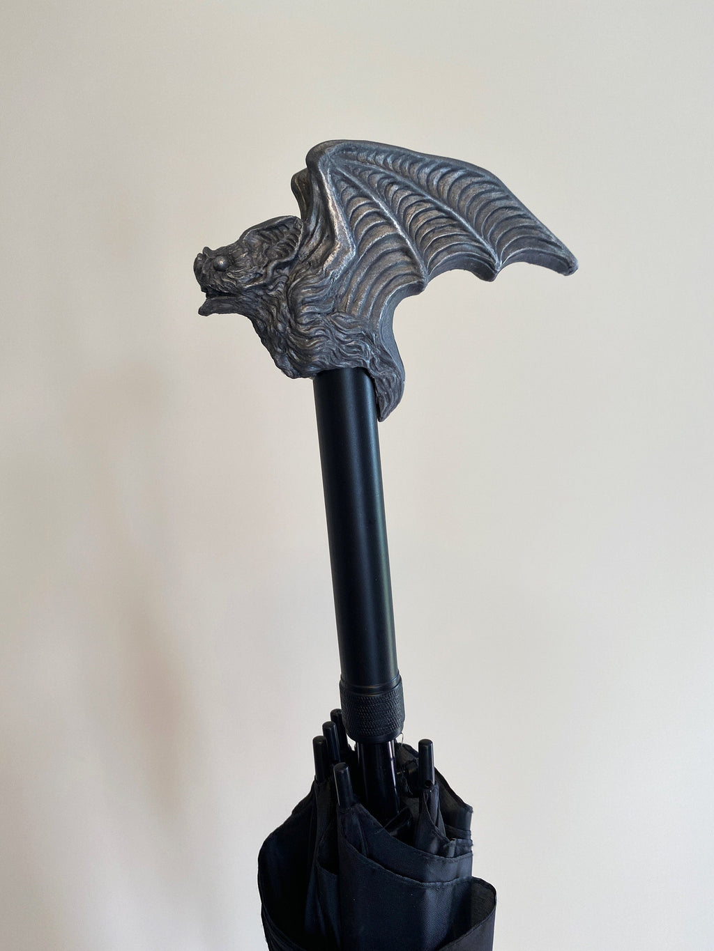 Vampire Bat Umbrella, Hand Sculpted Resin | Victorian Gothic Umbrella |Dark Fantasy Cosplay Bat Umbrella, Halloween and Gothic Accessory