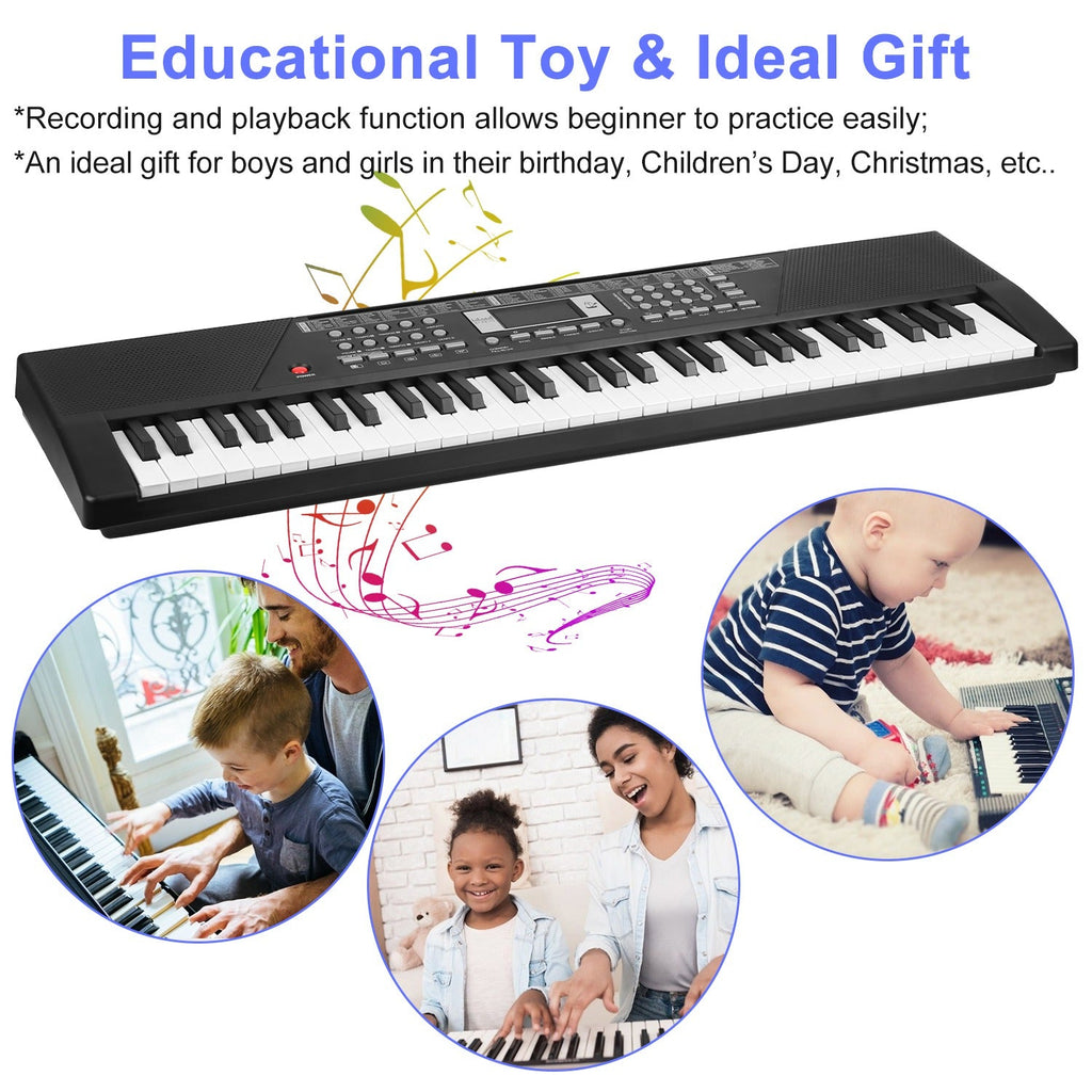 61 Keys Digital Music Keyboard Electric Piano Electronic Musical Instrument Kids Learning Keyboard with Microphone for 3-12 Year Old Kids Girls Boys