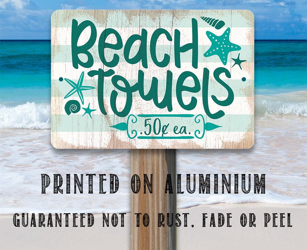 Beach Towels - Metal Sign