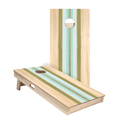 Beachy Retro Stripes Star Cornhole Boards