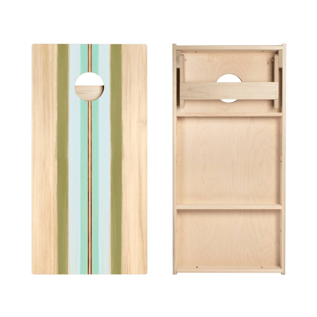 Beachy Retro Stripes Star Cornhole Boards