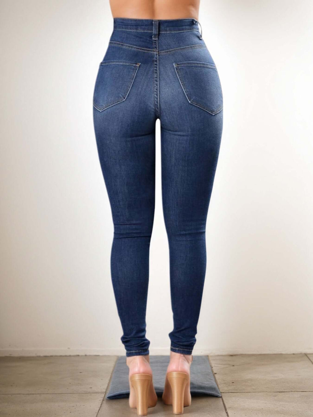 Women's Ripped High Waist Jeans – Trendy Distressed Denim Pants