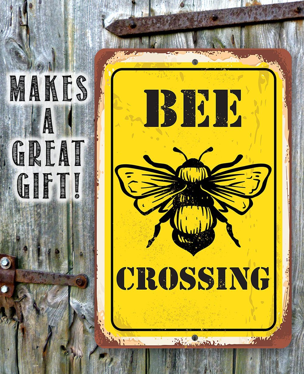 Bee Crossing - Metal Sign