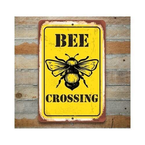 Bee Crossing - Metal Sign