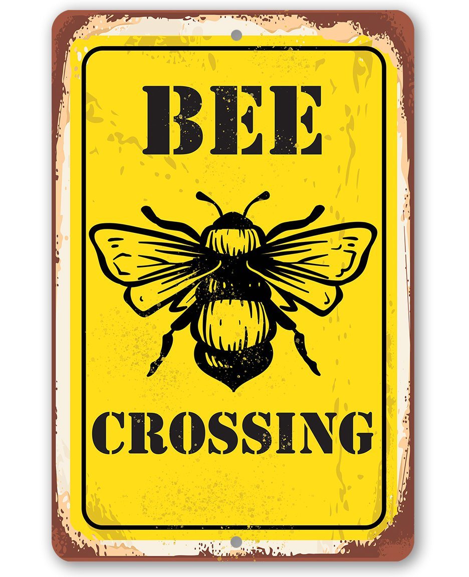 Bee Crossing - Metal Sign