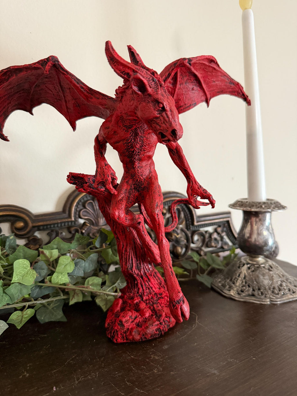 Jersey Devil Statue, Hand Painted Resin Sculpture | Cryptozoology Creature Figurine | Urban Legend Jersey Devil Monster, Gothic Art Decor