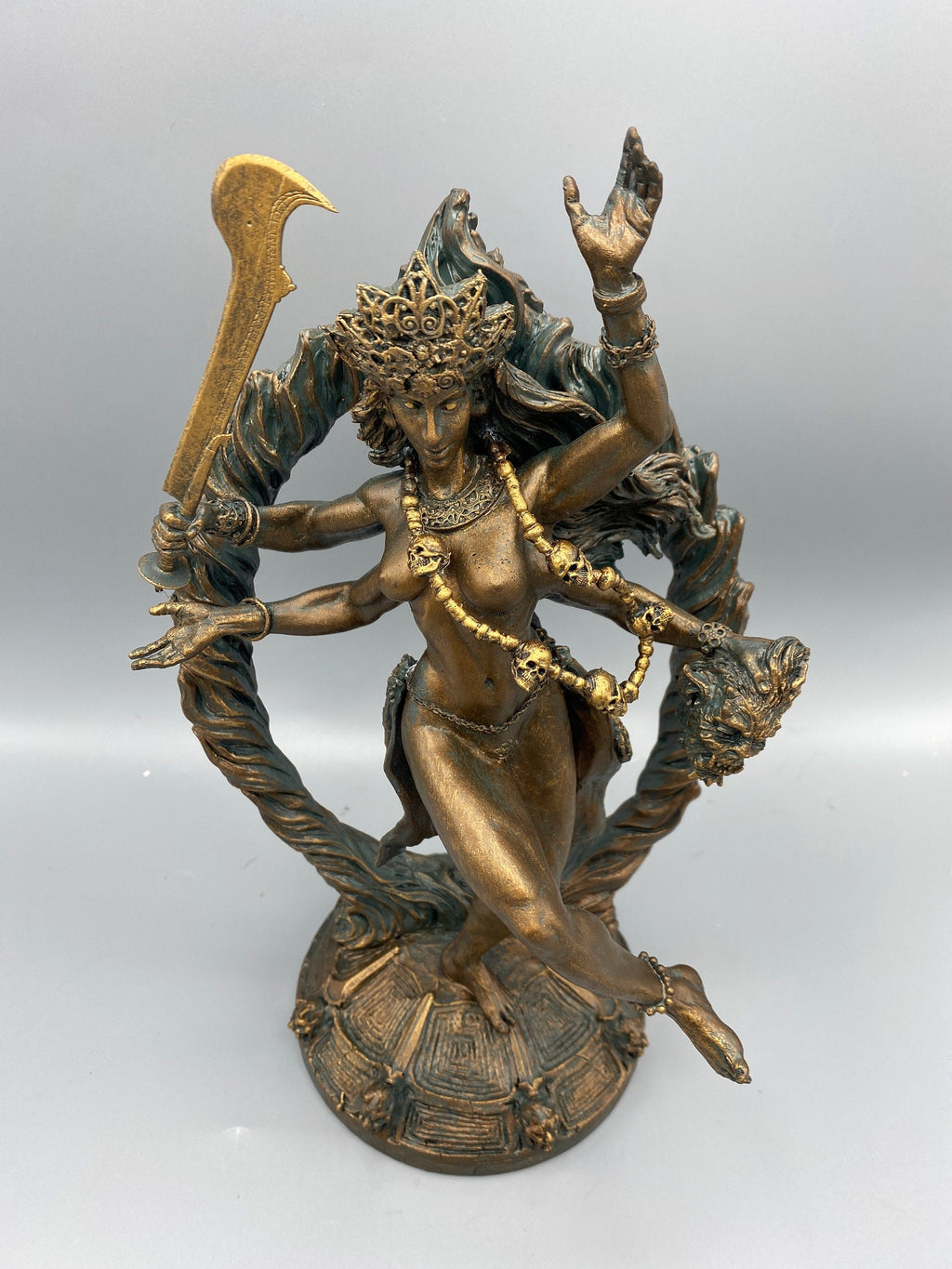 Kali Goddess Statue, Hand Painted Resin Sculpture |Mythological Figurine |Myths and Legends Hindu Statue |Mythic Altar Statue for Home Decor