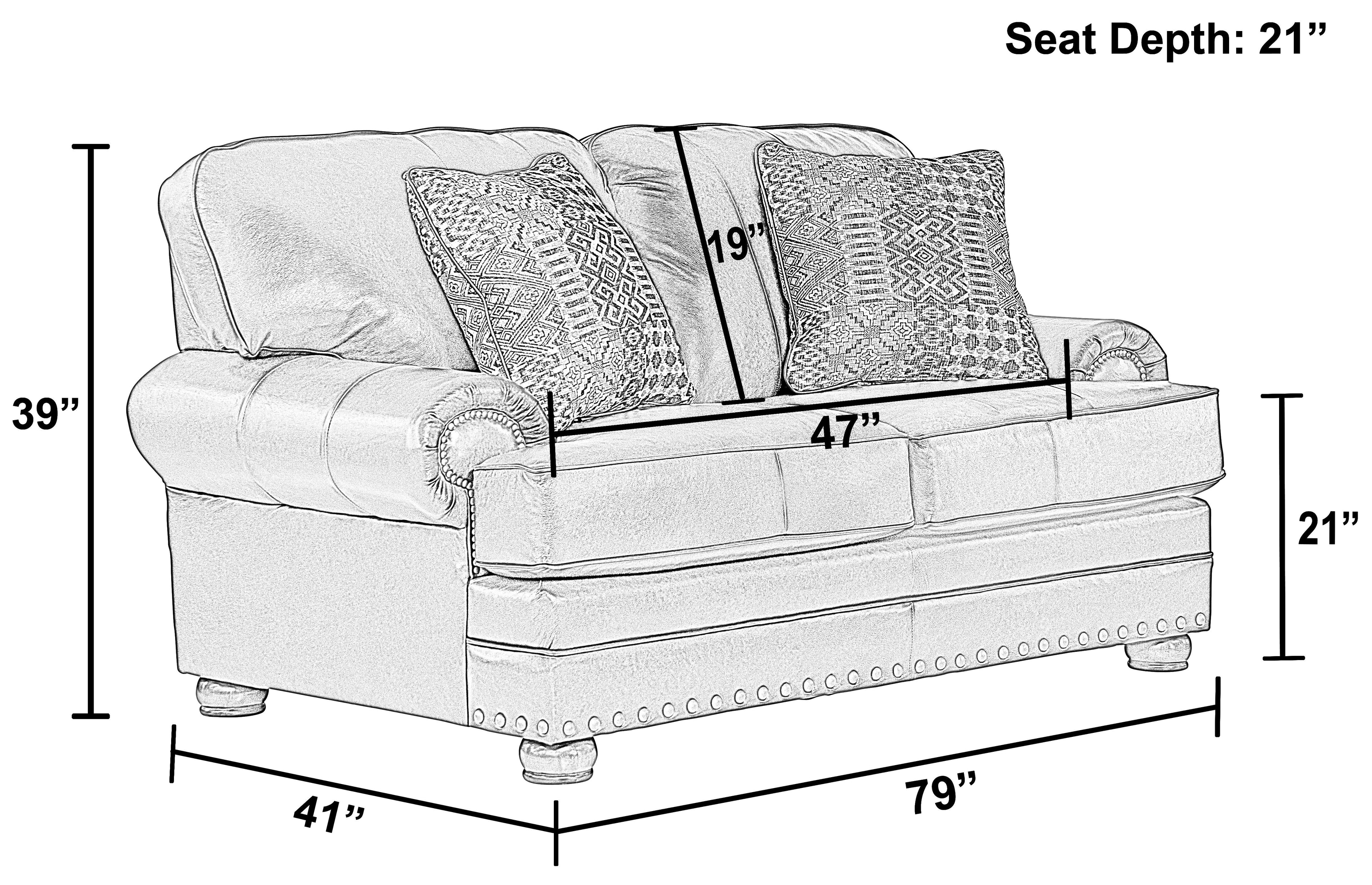 Roberto - Leather Loveseat - Cocoa