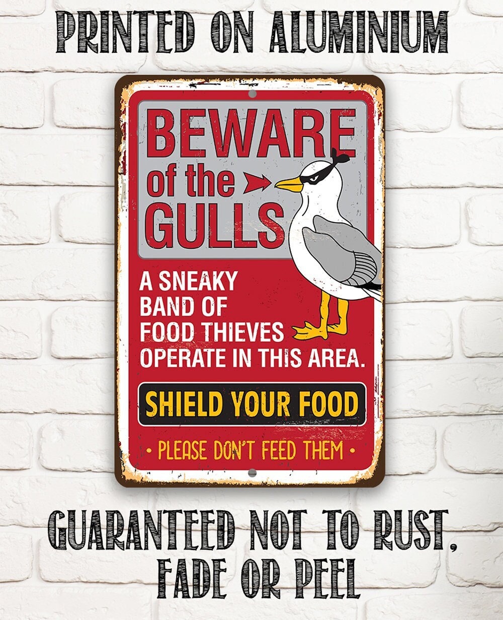 Beware of the Gulls - Metal Sign