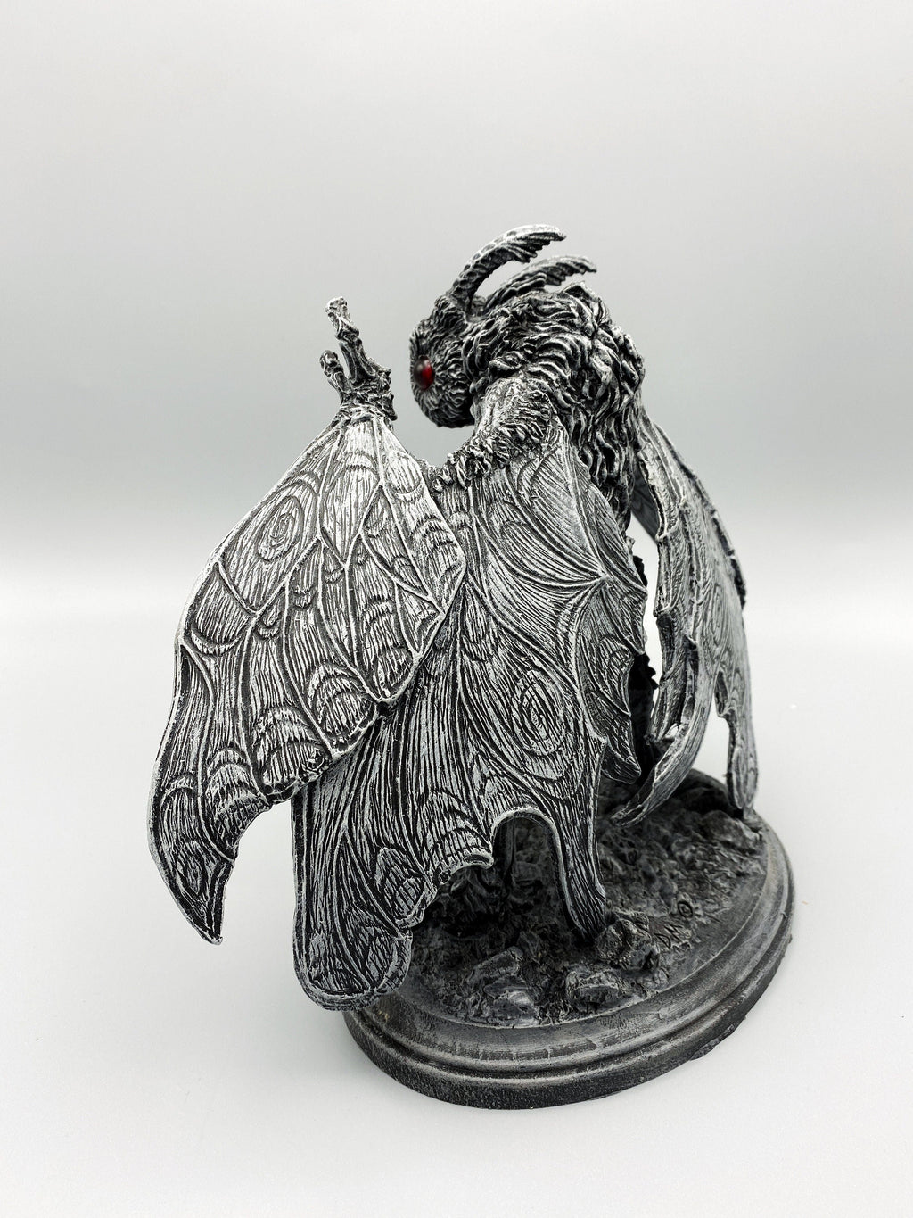 Mothman Statue, Hand Painted Resin Sculpture | Cryptozoology Creature Figurine | Urban Legend Moth Man Monster Figurine, Horror Art Decor
