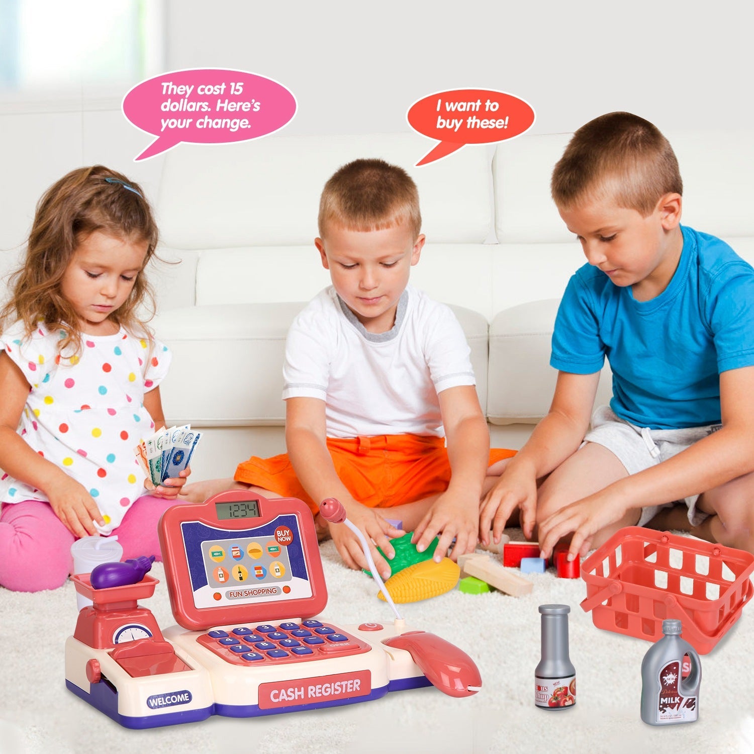GBruno Cash Register Pretend Play Cashier Toy