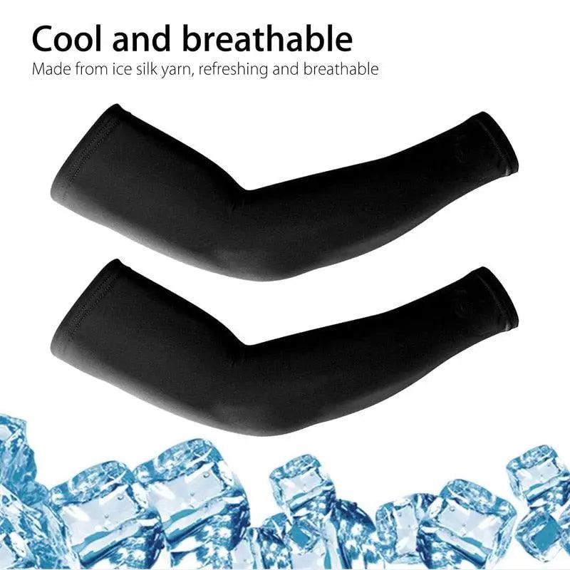 Black Men Unisex Cooling Arm Sleeves Cover Cycling Running Sun Protection Outdoor Activities Hide Tattoos Sleeve Cooling Sports Sleeve For Basketball Golf Football