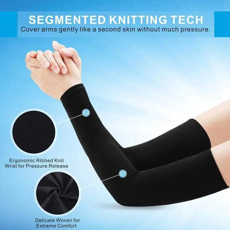 Black Men Unisex Cooling Arm Sleeves Cover Cycling Running Sun Protection Outdoor Activities Hide Tattoos Sleeve Cooling Sports Sleeve For Basketball Golf Football