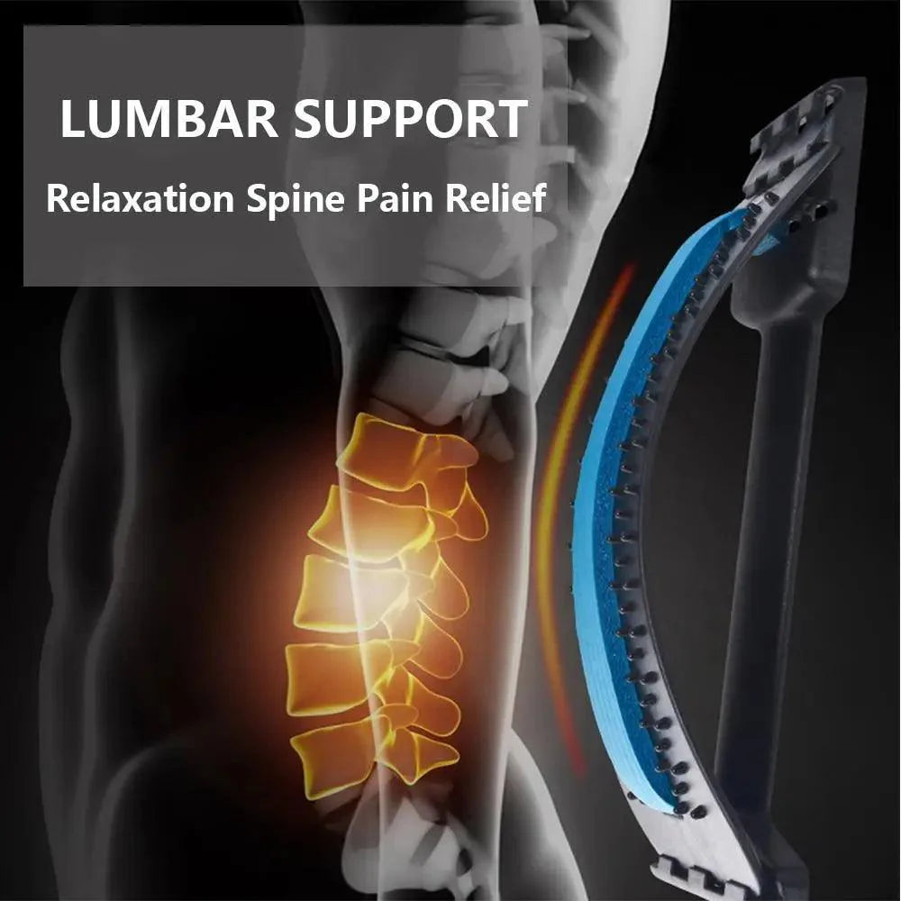 Black Purple Back Stretching Device Muscle Back Massage Relax Stretcher Posture Therapy Back Stretch Spine Pain Relief Stretcher Support Lower And Upper Muscle Pain Relief