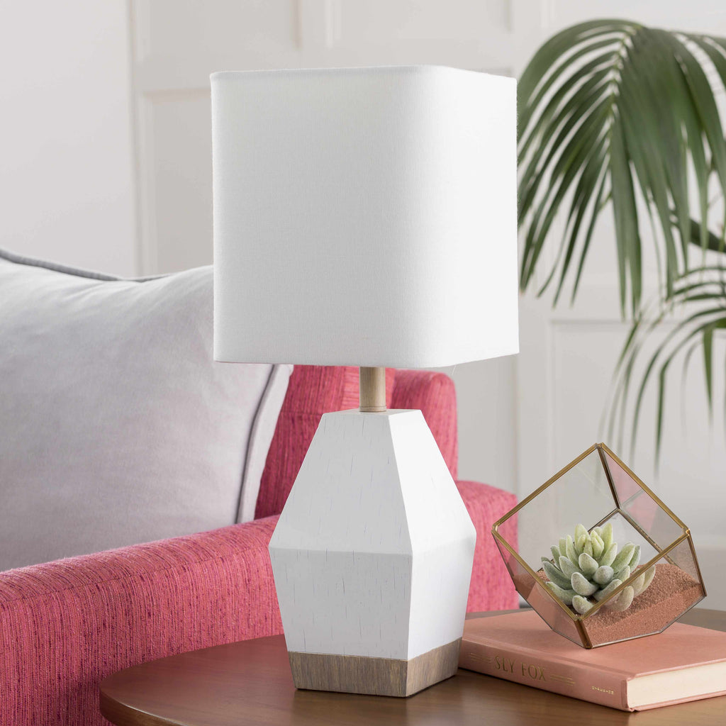Blinsung White Contemporary Table Lamp - Clearance