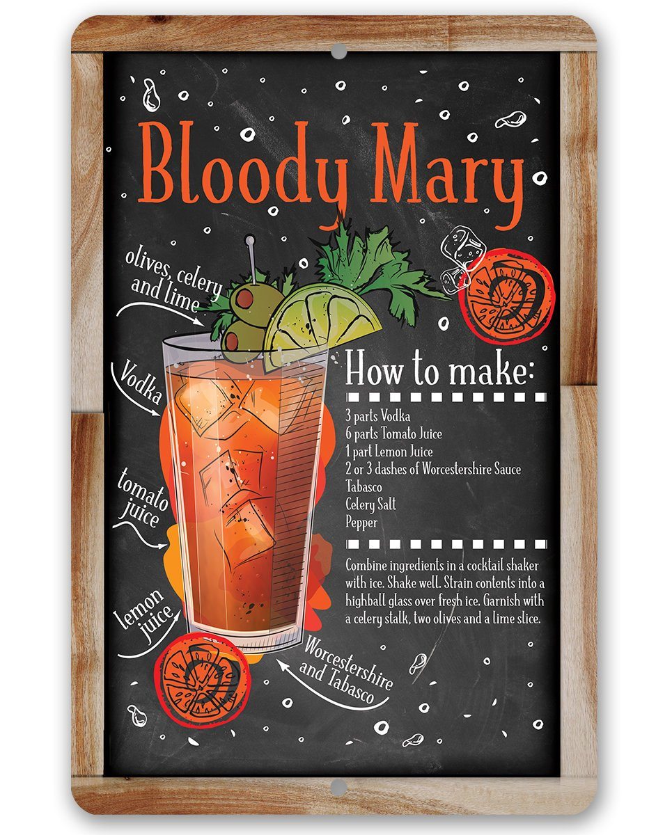 Bloody Mary Bar Recipe - Metal Sign
