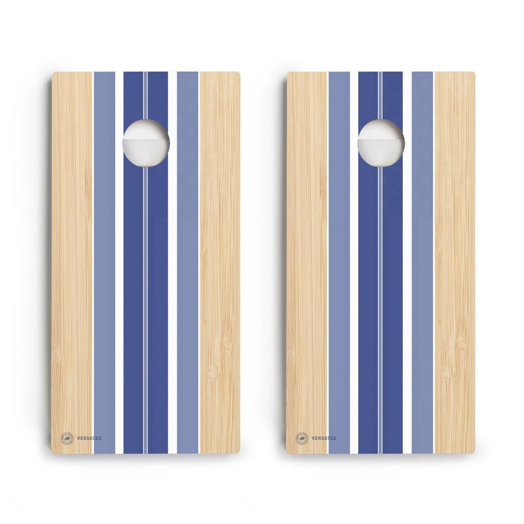 Blue Beach Stripes Versatex All-Weather Cornhole Boards