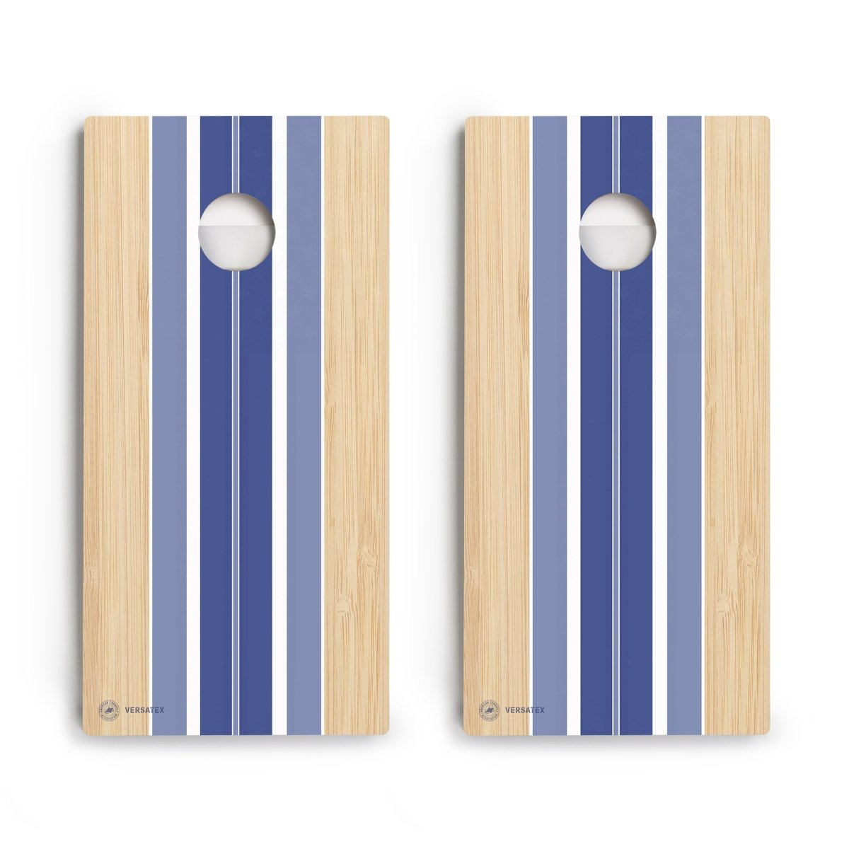 Blue Beach Stripes Versatex All-Weather Cornhole Boards