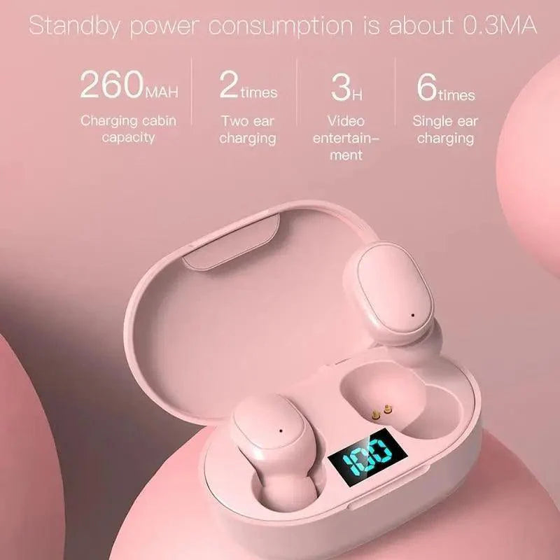 Bluetooth Earphone Wireless Ear Buds 5.0 LED Display Button Control Quality Sound Earphones in-Ear Headphones For Workouts And Running