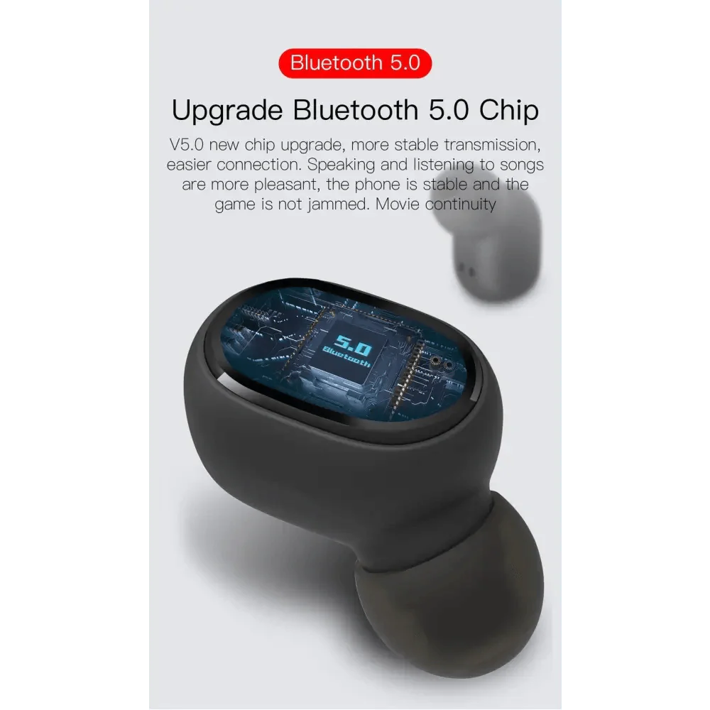 Bluetooth Earphone Wireless Ear Buds 5.0 LED Display Button Control Quality Sound Earphones in-Ear Headphones For Workouts And Running