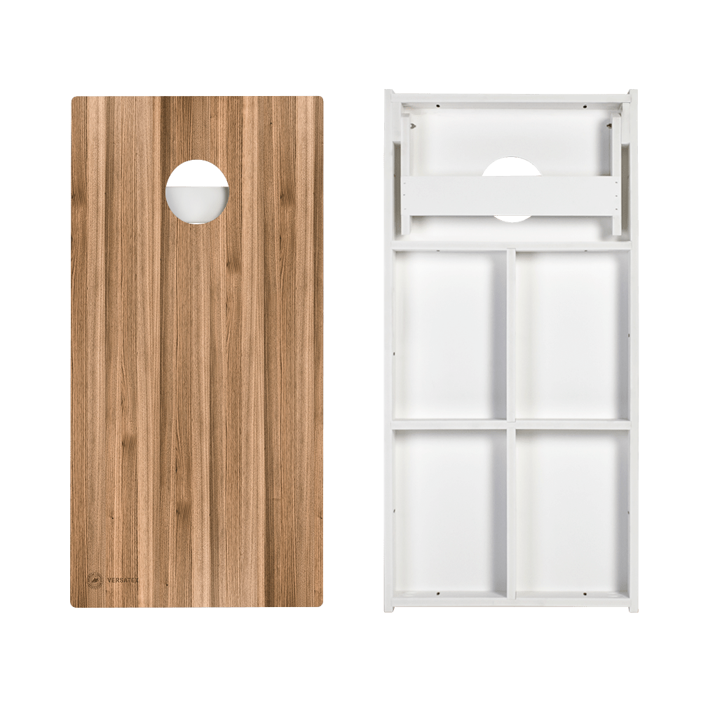 Brown Wood Teak Versatex All-Weather Cornhole Boards