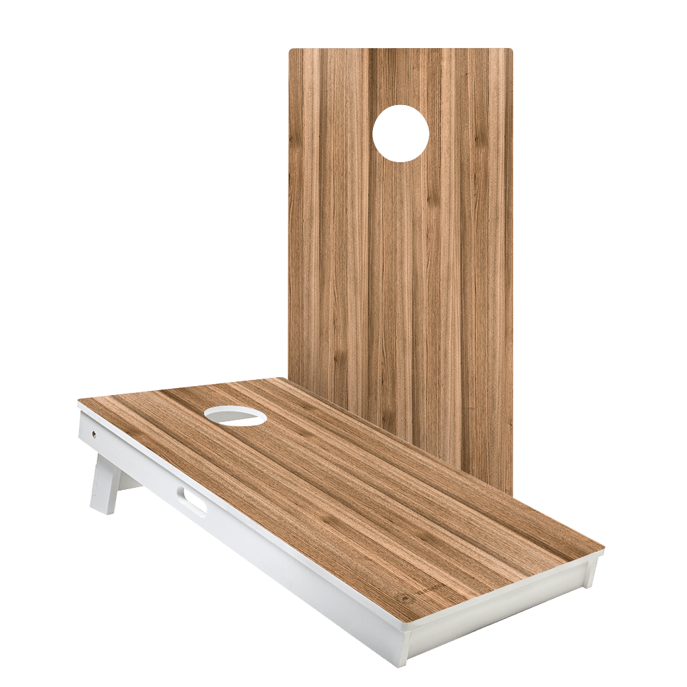 Brown Wood Teak Versatex All-Weather Cornhole Boards