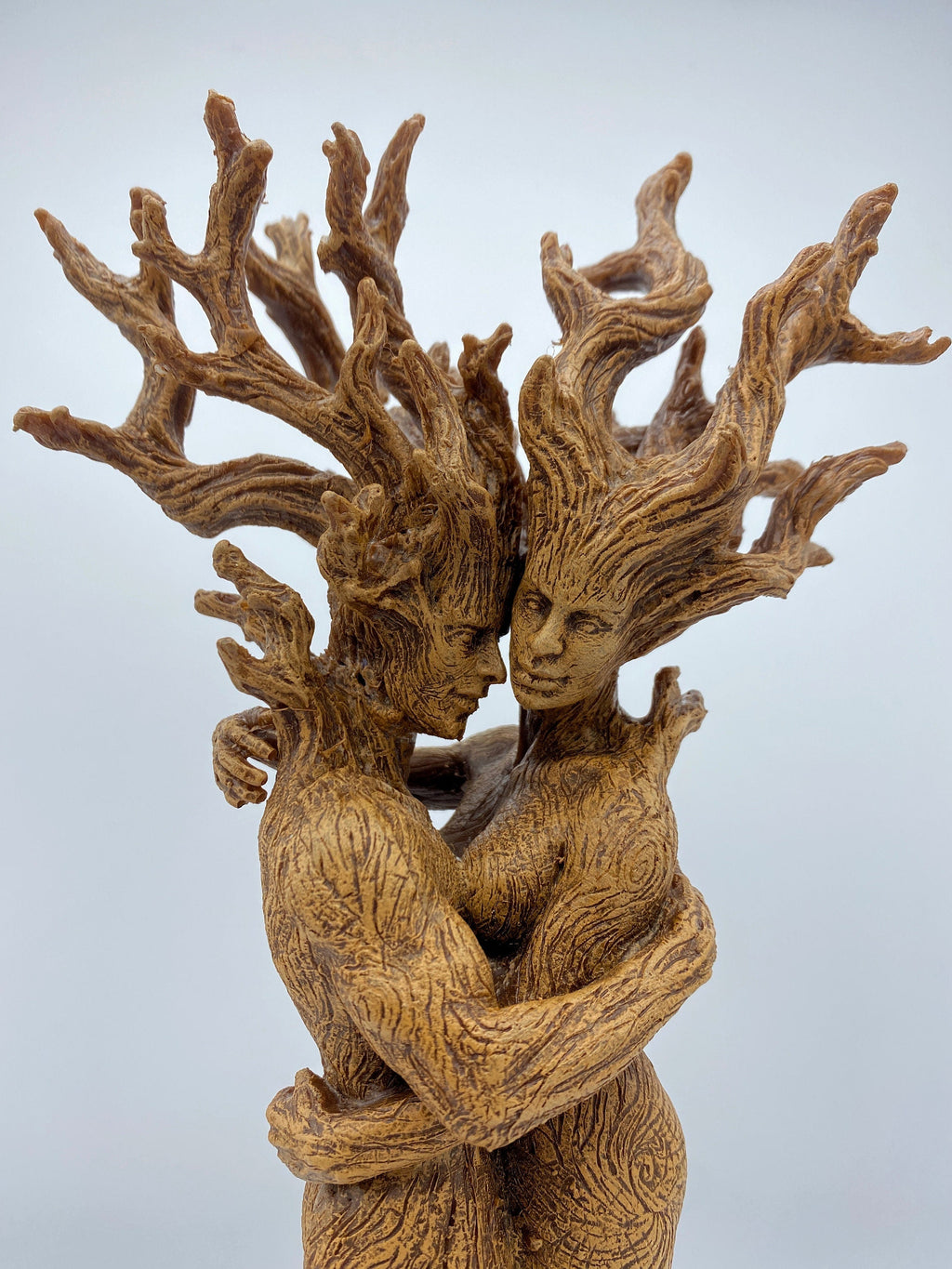 Amor Silvanus: Embracing Dryads Statue | Mythical Forest Creature Figurine | Woodland Tree Spirit Couple, Fantasy Art Home Decor