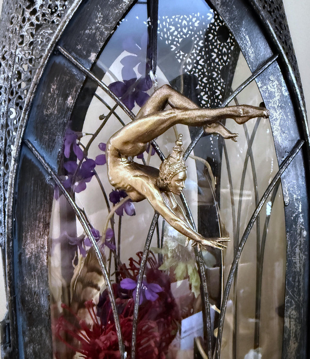 Grace in Balance, Contortionist Dancer Ornament, Hand Painted Resin | Exotic Yoga Acrobat Figurine | Thai Dancer Statue for Yoga Lovers