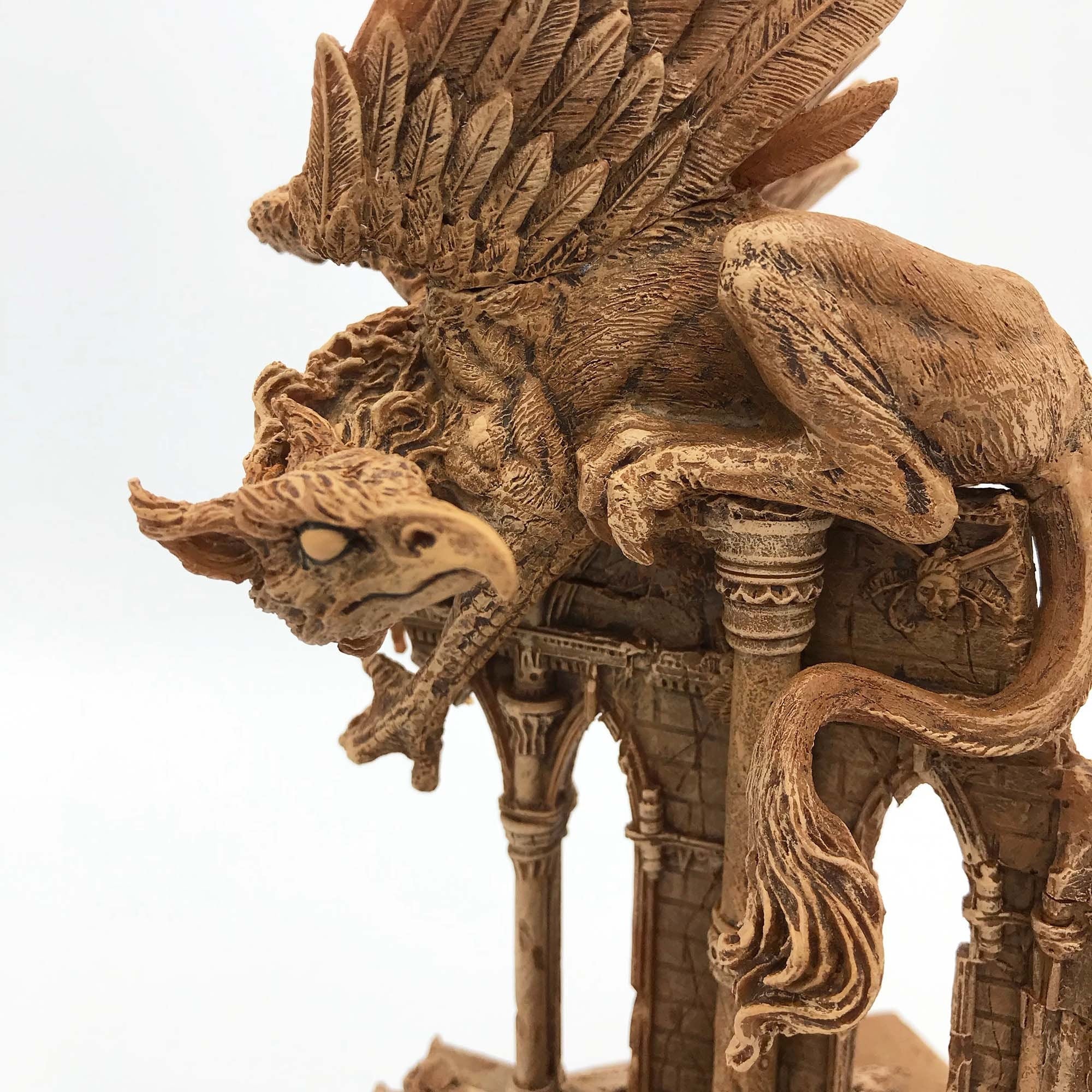 Griffin Statue, Hand Painted Resin Sculpture | Mythical Creature Figurine | Unique Legendary Guardian Spirit Figurine. Fantasy Art Decor