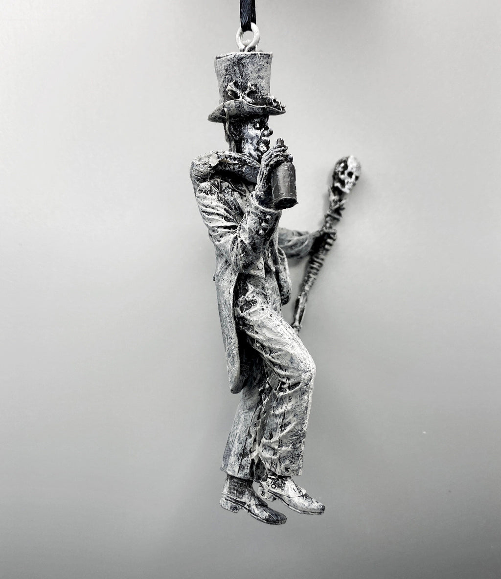Baron Samedi, Voodoo Loa of Death Ornament, Hand Painted Resin | Legendary Voodoo Figurine | Gothic Ornament for Witchy Holiday Decor