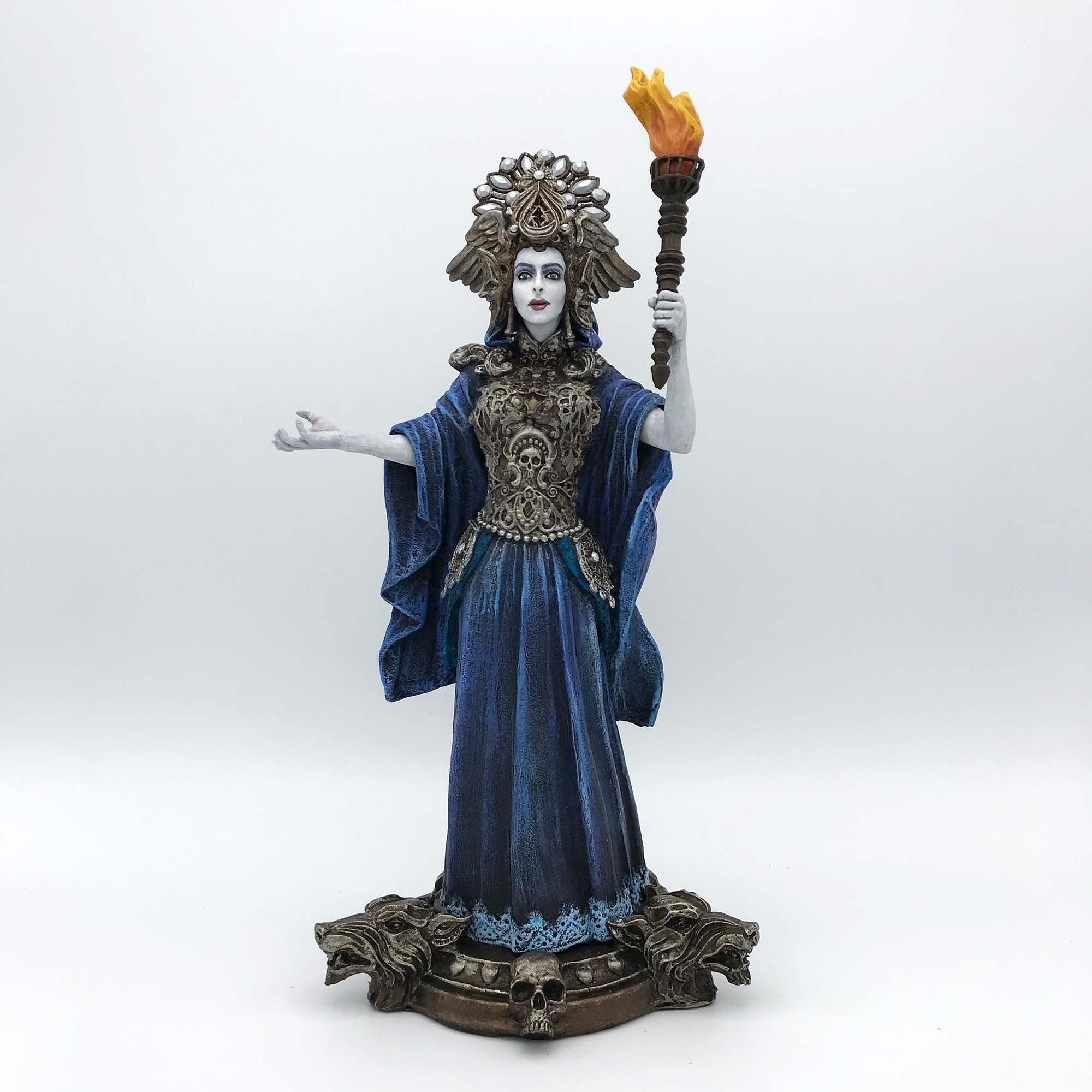 Hecate, Goddess of Witchcraft and Magic Statue, Full Color: Midnight