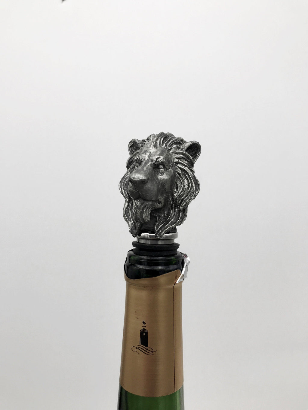 Lion Head Winestopper, Hand Sculpted Resin, Mythic Fantasy Art Barware | Gothic Lion Bottle Stopper | Fantasy Wine and Barware Gift