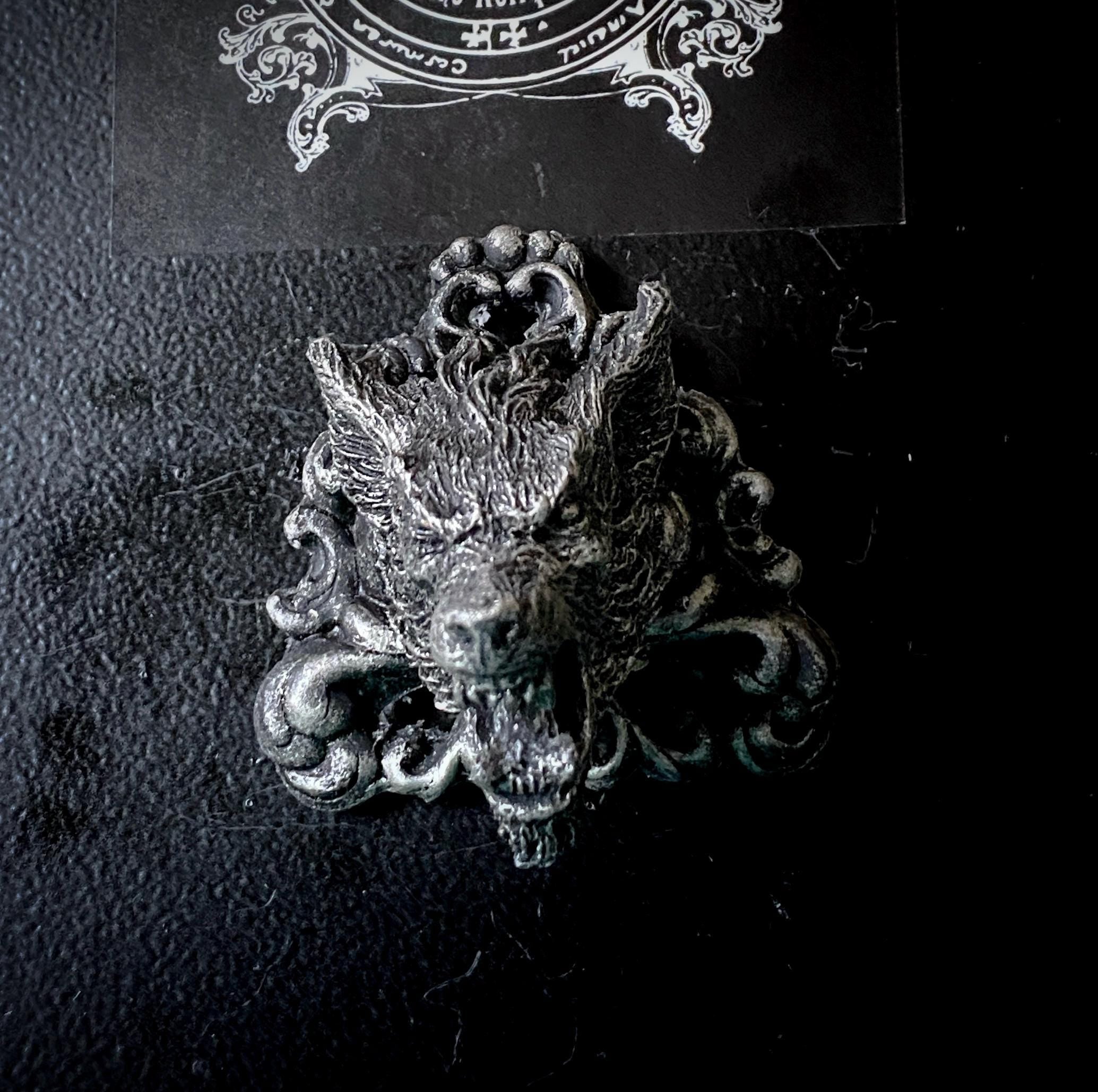 Werewolf Magnet, Hand Painted Resin Sculpture | Gothic Fantasy Decor | Werewolf Magnet for Fantasy and Gothic Decor