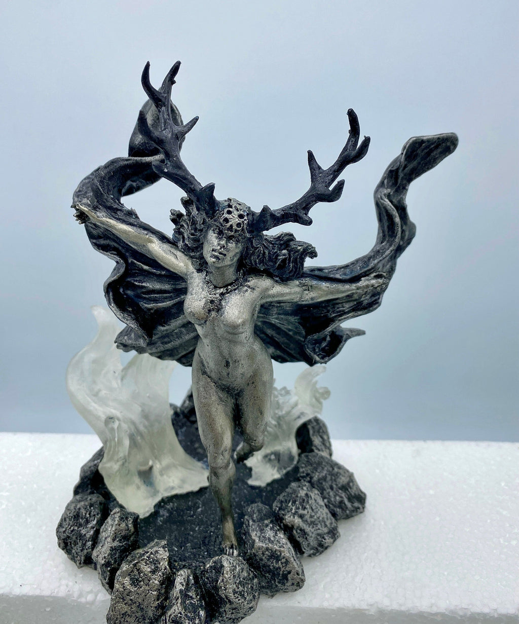 Witch’s Sabbath: Morgan Le Fay Statue, Hand Painted Resin Sculpture | Pagan Folklore Pagan Goddess Figurine | Witchy Art for Gothic Decor