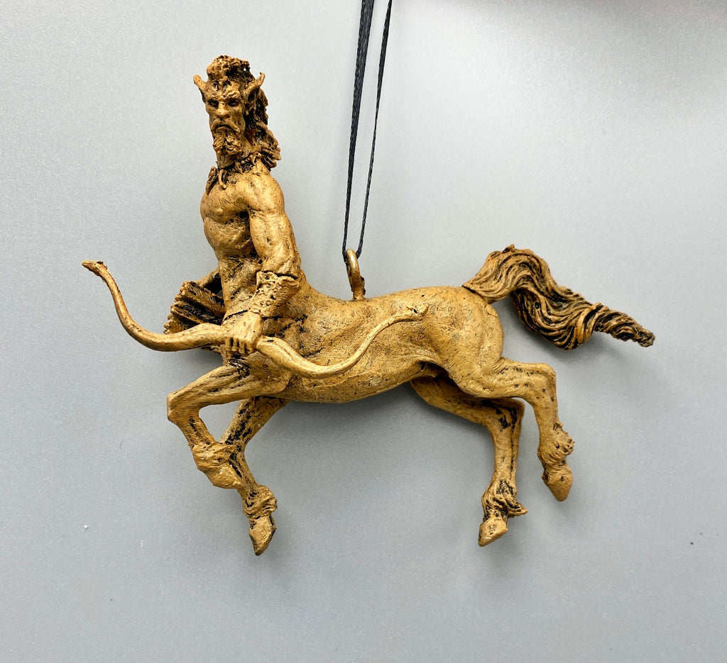 Centaur Ornament, Hand Painted Resin Sculpture | Mythical Creature Figurine | Legendary Sagittarius Centaur Ornament. Fantasy Art Decor