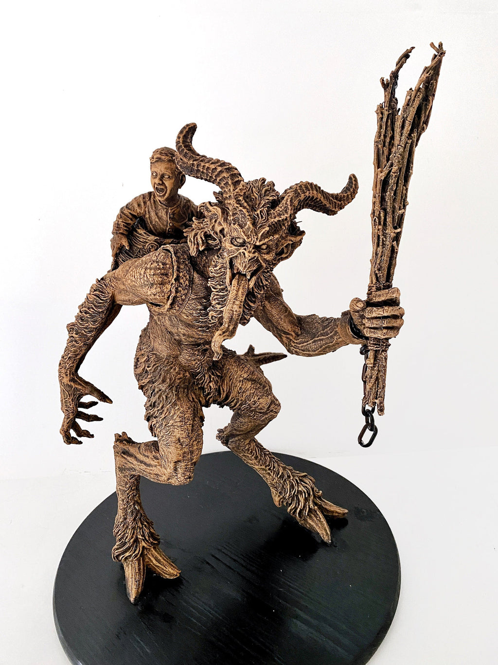 Krampus Statue, Large Version,  Hand Painted Resin Sculpture | Mythical Creature Figurine | Dark Christmas Demon, Gothic Folklore Decor